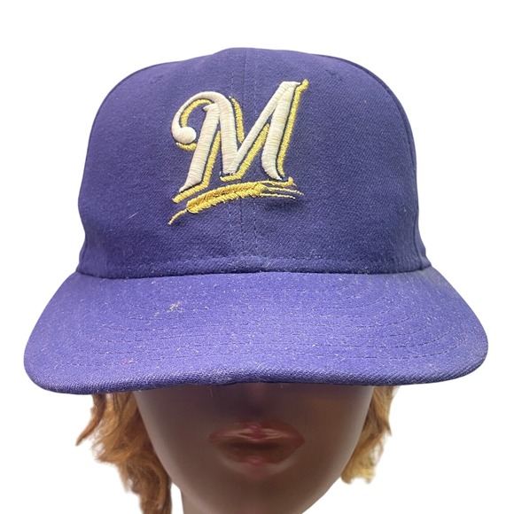 New Era Other - Milwaukee Brewers Baseball Hat Authentic MLB Players Cap Fitted 7 1/4 New‎ Era